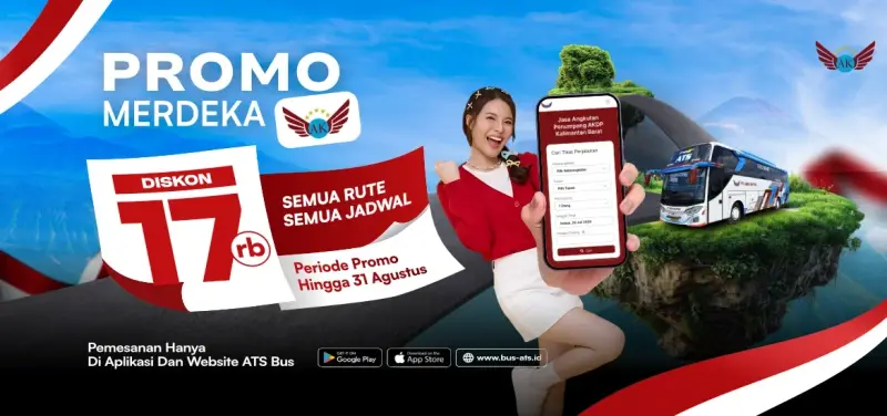 Promo Kemerdekaan! Tiket Bus ATS Diskon Rp17 Ribu Semua Rute